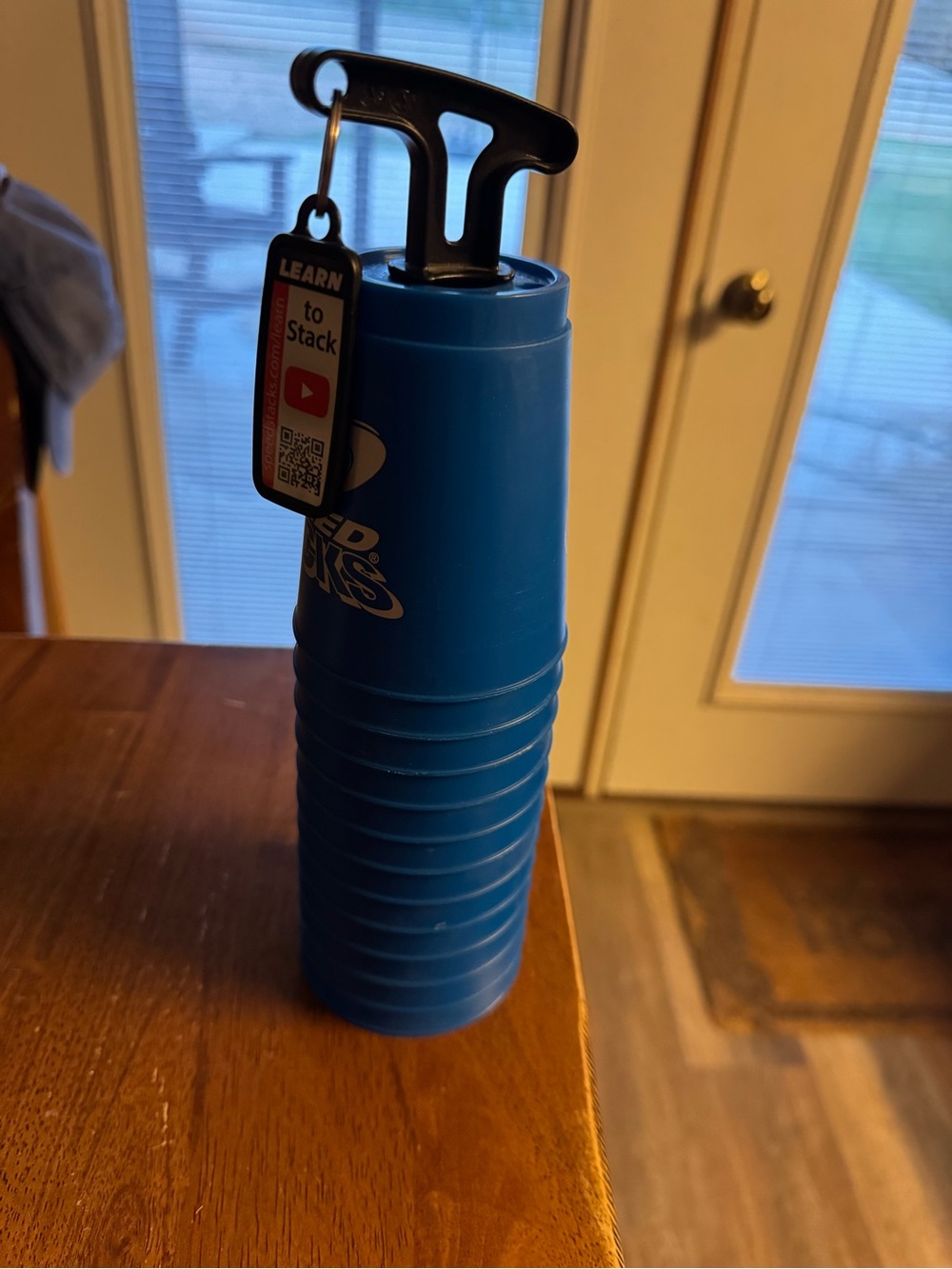 Blue Cup Set with Learn-to-Stack Keychain - Picture 2 of 2